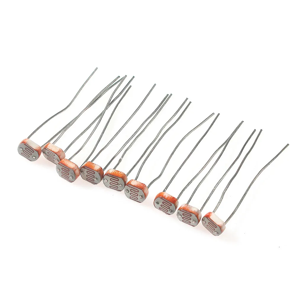 50 шт./комплект Набор фоторезисторов Электронный компонент Светозависимые резисторы LDR GL5506 GL5516 GL5528 GL5537 GL5539 0
