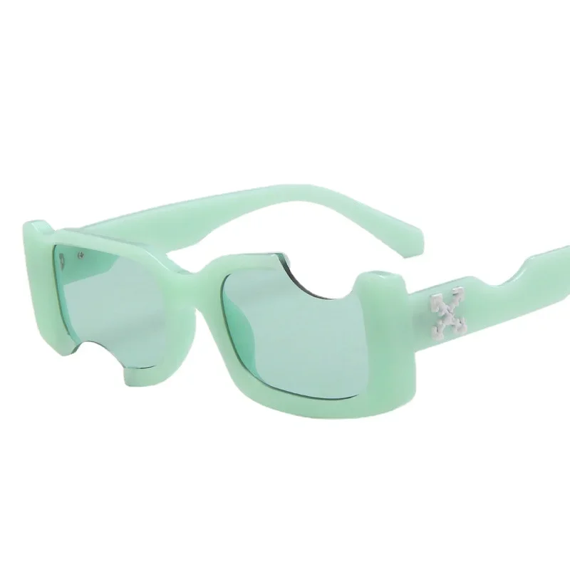 Новые винтажные очки Мужские прямоугольные солнцезащитные очки Новая мода Бренд Дизайнер Выдолбленные женские солнцезащитные очки Квадратные очки UV400 Очки 3