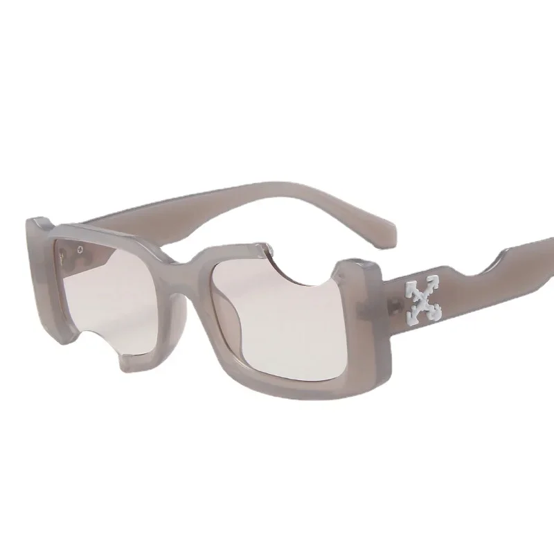 Новые винтажные очки Мужские прямоугольные солнцезащитные очки Новая мода Бренд Дизайнер Выдолбленные женские солнцезащитные очки Квадратные очки UV400 Очки 4