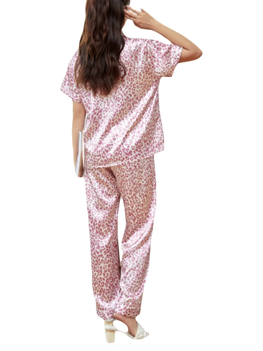 YILEEGOO Пижама для женщин Шелковый атлас на пуговицах с длинным рукавом Pjs для женщин Комплекты Классический женский комплект одежды для сна Домашняя одежда
