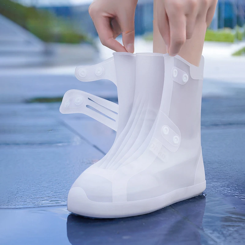 Женщины Водонепроницаемые нескользящие чехлы для обуви Бытовые силиконовые дождевики Детские резиновые сапоги Утолщенный износостойкий чехол для ног 0