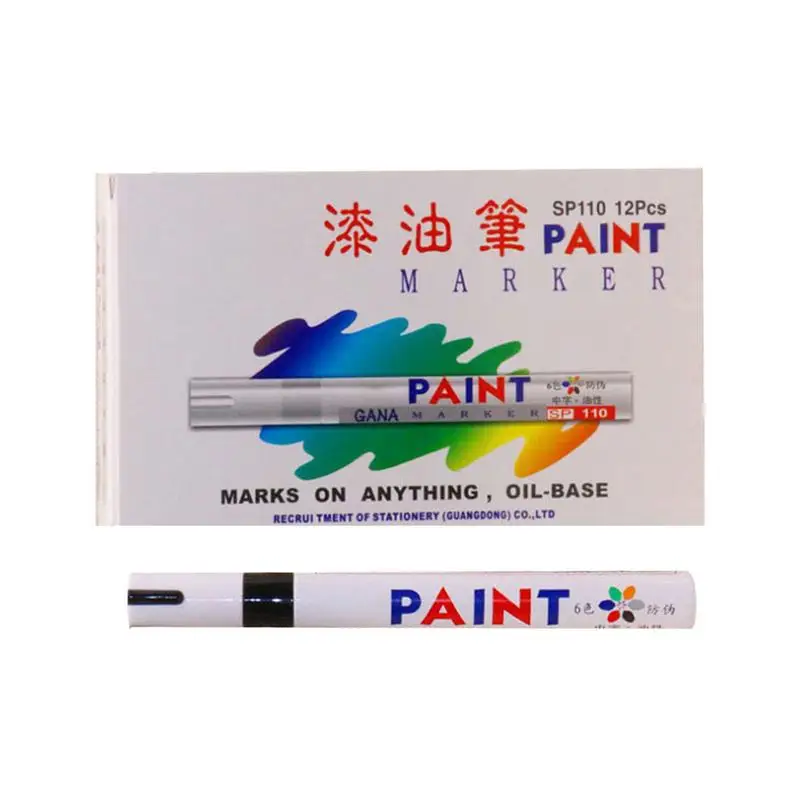  Масляные лаковые маркеры 12 шт. Водонепроницаемые акриловые ручки для рисования DIY Craft Art Supplies Водонепроницаемый маркер для краски на масляной основе для автомобиля