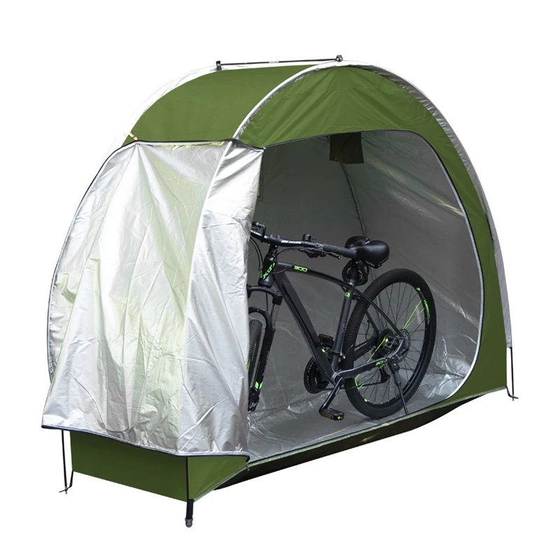  Открытый навес для хранения велосипедов Палатка 210D Оксфордская ткань с серебряным покрытием Портативный водонепроницаемый складной одноместный велосипедный удобный чехол 0