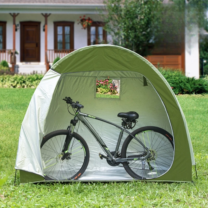  Открытый навес для хранения велосипедов Палатка 210D Оксфордская ткань с серебряным покрытием Портативный водонепроницаемый складной одноместный велосипедный удобный чехол 2