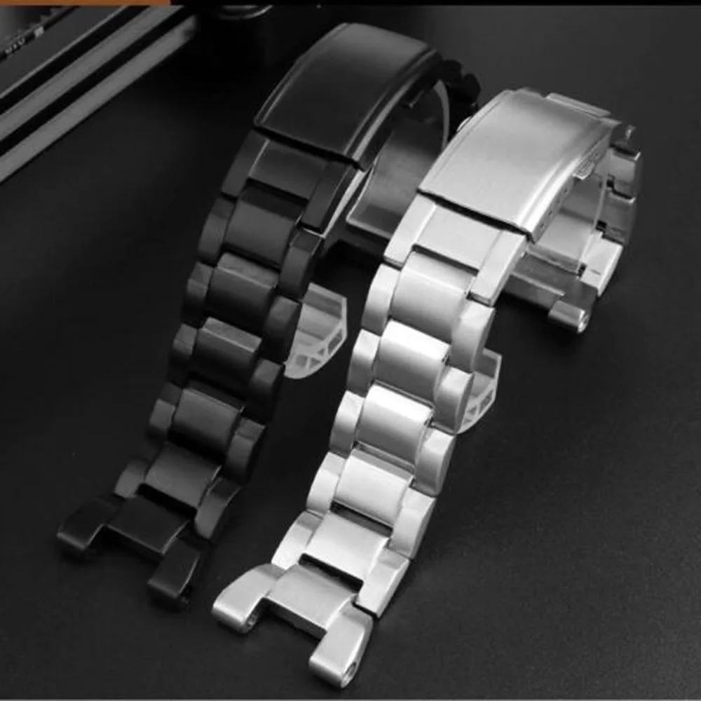 Браслет ремешка для часов из нержавеющей стали Заменить фитинг GST-W300 GST-S130 GST-400G GST B100 Мужские металлические часы Браслет