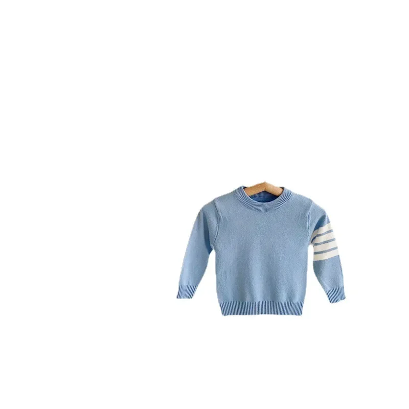 Детский свитер Осень-зима Дети Мальчик Девочка Симпатичный однотонный свитер Повседневный свободный пуловер Малыш Мальчик Вязаный свитер 4