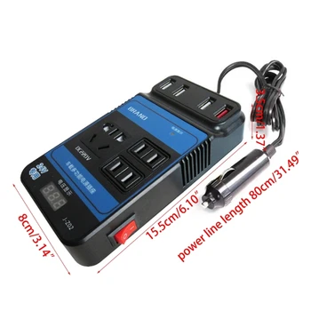 090E Автомобильный конвертер Инвертор USB Розетка Адаптер Сигарета-Прикуриватель Телефон Быстрая зарядка 5