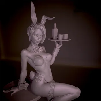 1/35 Масштаб Смола Фигура 3D-печать Модель Набор Реалистичная тема Миниатюрный кролик Официантка в разобранном и неокрашенном виде Бесплатная доставка 0