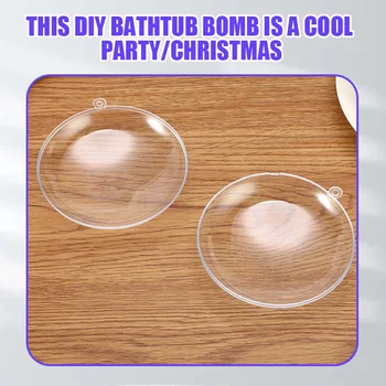 1/3Type 1Set Flat Round Clear 3D Bath Bomb Mold Craft Mold Plastic Fillable Ball Ornament Christmas Ball для украшения дома своими руками 3