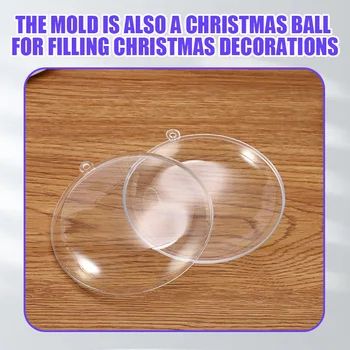 1/3Type 1Set Flat Round Clear 3D Bath Bomb Mold Craft Mold Plastic Fillable Ball Ornament Christmas Ball для украшения дома своими руками 4