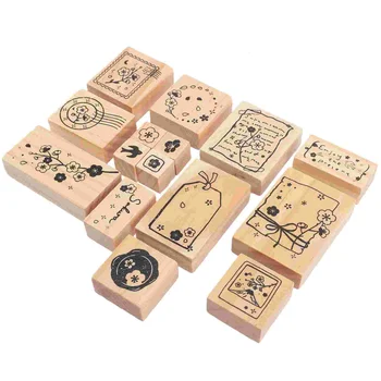 1 коробка деревянных штампов Винтажные романтические марки DIY Штампы для скрапбукинга