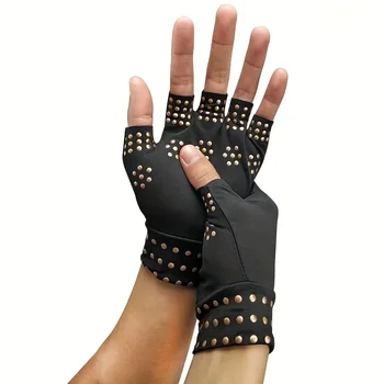 1 пара магнитных компрессионных перчаток от артрита - ортез запястья и противоскользящие перчатки для ухода за руками без пальцев для женщин и мужчин 0