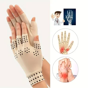 1 пара магнитных компрессионных перчаток от артрита - ортез запястья и противоскользящие перчатки для ухода за руками без пальцев для женщин и мужчин 1
