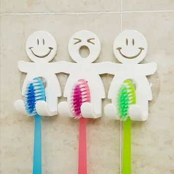 1 шт. Держатель зубной щетки на присоске, настенная стойка для хранения зубных щеток, милые мультяшные аксессуары для ванной комнаты