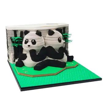 1 шт. Модель панды Трехмерная заметка Творческая бумага 3D Постскриптум Модель Украшение Бумага Подарок Панда Скульптура Постскрипт R5J4 3