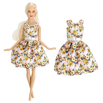 1 шт. Модная юбка с цветочным рисунком Современное платье Повседневная одежда Наряд для куклы Барби Аксессуары 1/6 Doll Одежда