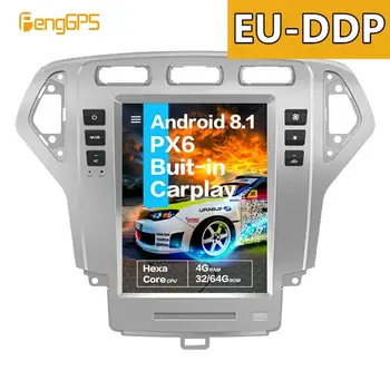 10.4''вертикальный экран Android 8.1 4 ГБ оперативной памяти Голосовое управление Встроенное автомагнитола Carplay для Ford Mondeo Mk4 2007 - 2010 Gps Nav 0