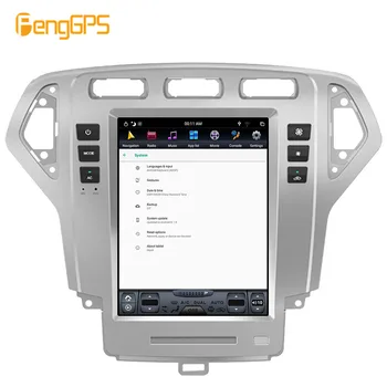 10.4''вертикальный экран Android 8.1 4 ГБ оперативной памяти Голосовое управление Встроенное автомагнитола Carplay для Ford Mondeo Mk4 2007 - 2010 Gps Nav 4