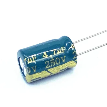  10 шт./лот 250 В 4,7 мкФ алюминиевый электролитический конденсатор размер 8 * 12 4,7 мкФ 20%