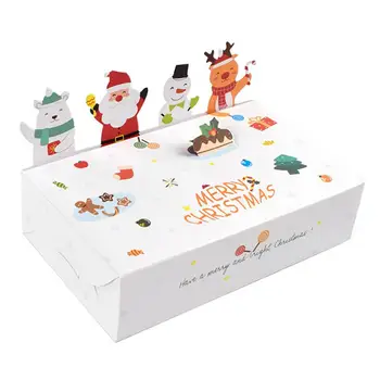 10 шт. Рождественская подарочная коробка Складной 3D Санта-Снеговик Лось Медведь Бумага Шоколадное печенье Угощение Goody Bag Party Favor Pack Kit 0
