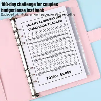 100 Envelope Challenge Binder Savings Challenges Book With Envelopes Budget Book And Planner Money Envelopes For Cash Budget 4