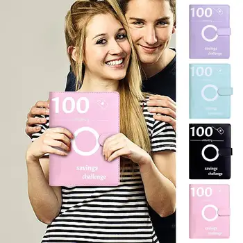 100 конвертов Money Saving Challenge Скоросшиватель A5 Savings Challenge Kit с органайзером для денег Конверты 100-дневный бюджет Деньги