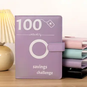 100 конвертов Money Saving Challenge Скоросшиватель A5 Savings Challenge Kit с органайзером для денег Конверты 100-дневный бюджет Деньги 2