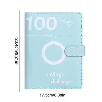 100 конвертов Money Saving Challenge Скоросшиватель A5 Savings Challenge Kit с органайзером для денег Конверты 100-дневный бюджет Деньги 5