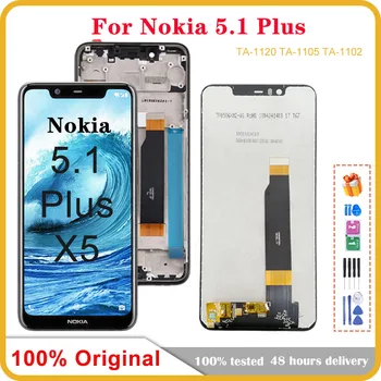 100% оригинал для Nokia 5.1 Plus ЖК-дисплей Сенсорный экран в сборе для Nokia X5 5.1Plus LCD TA-1120 TA-1105 TA-1102 Замена