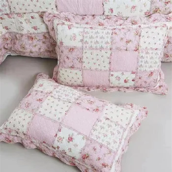 100% хлопок пэчворк наволочка домашний декоративный наволочек розовый цветочный чехол для подушки винтаж шебби шик стеганая подушка sham