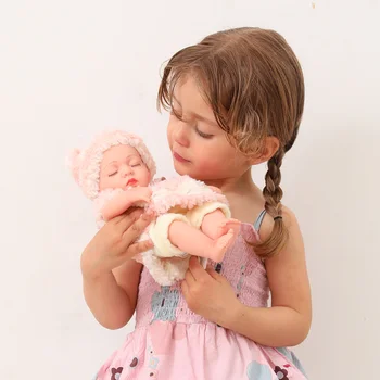 11 дюймовая эмалированная мини-кукла Reborn с закрытыми глазами, имулированные детские конечности могут вращаться 4-6-летняя игрушка для девочек раннего образования