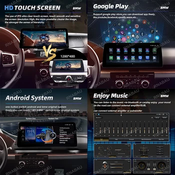12,3 дюйма Android 13 ID8 для BMW 3/4 серии F30 F31 F34 F32 F33 F36 RHD NBT EVO Автомагнитола Мультимедийный плеер GPS Carplay Стерео 2