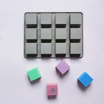 12 полостей Силиконовая квадратная форма для шоколадных конфет DIY Форма для пудинга Украшение торта Инструменты для выпечки Кубики льда Приготовление льда