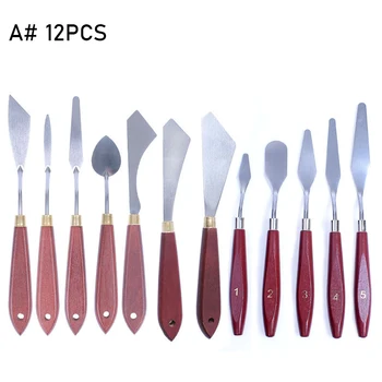  12 шт. / Набор ножей для масляной живописи Скребок для смешивания Металлический мастихин Покраска Инструменты Художественные принадлежности