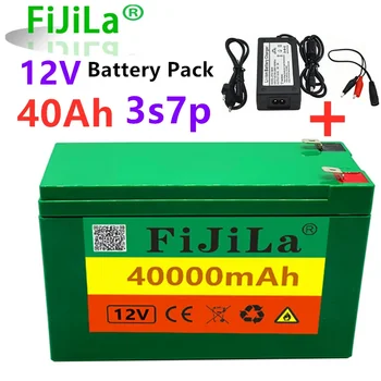 12V40Ah 3S7P 18650 литиевая батарея + зарядное устройство 12,6 В 3 А, встроенная сильноточная BMS 40 Ач, используется для опрыскивателя, источник питания 12 В