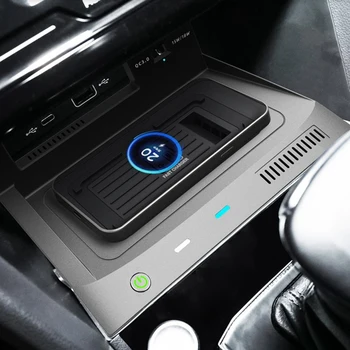 15 Вт Автомобильное беспроводное зарядное устройство Быстрая зарядная пластина для Volkswagen VW Allspace Tiguan L Tiguan X Tharu 2022 MK2 Black ABS 1 шт. 4