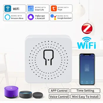16A Mini Wireless Tuya ZigBee Smart WiFi Light Switch Module 2-стороннее управление работает с Alexa Alice Google Home Smart Home