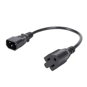 1ft IEC 320 C14 Штекер к NEMA 5-15R 3-контактный женский кабель адаптера питания ПК Черный 0