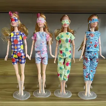 1Set 29 см Кукла ручной работы Пижамный костюм + маски для глаз Повседневная одежда для девочек для Барби Кукла Аксессуары Игрушка Подарок Принцесса Девочки Игрушки 2