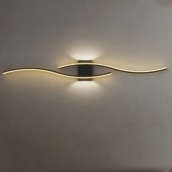 1Set Роскошный минималистичный ленточный настенный светильник Современная решетка для гостиной Телевизор Фоновый настенный светильник 2