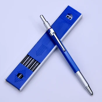 2,0 мм Металлические механические карандаши Наборы Держатель для грифеля Чертежный карандаш с 12 штуками Грифели Письменные принадлежности Школьные канцелярские принадлежности