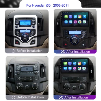 2 Din Multimedia Carplay Android Автомагнитола для Hyundai I30 2006 2007 2008 2009 2010 2011 4G Wifi DSP GPS DVD Головное устройство Авторадио 1