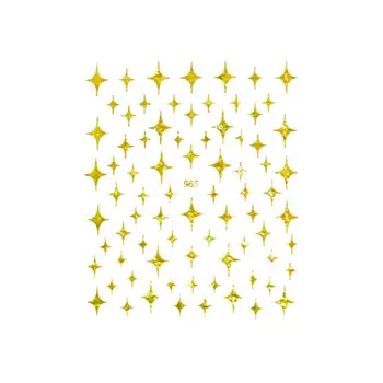 2 ~ 7 шт. Лазерная звезда Наклейка для дизайна ногтей Украшение Золото Серебро Черная Тонкая фольга Наклейки для ногтей Маникюр 2