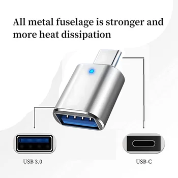 2 шт. Адаптер USB C на USB, адаптер USB Type C на USB 3.0 для ноутбука MacBook Pro Samsung и других устройств типа C