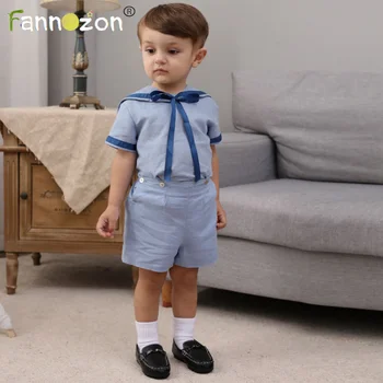 2 шт. Темно-синие комплекты Джентльмен Ropa Boy Baby Детская одежда Одежда Детская одежда Conjuntos Шорты Рубашка с короткими рукавами