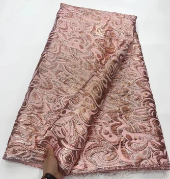 2023 Африканская жаккардовая кружевная ткань для вечеринок Французская кружевная ткань из тюля Нигерийская парча Нигерийская кружевная ткань из органзы для свадебного платья PHD23176 0