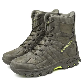 2023 Военные ботинки Мужчины Большой размер Тактическая обувь Мужчины Спецназ Кожаные армейские сапоги Мужчины На открытом воздухе Походная обувь Бесплатная доставка 0