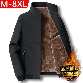 2023 Зимняя куртка Мужское утолщенное пальто на флисовой подкладке