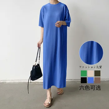 2023 Лето Новое Плиссированное Модное Повседневное Свободное Тонкое Платье Женщины 5