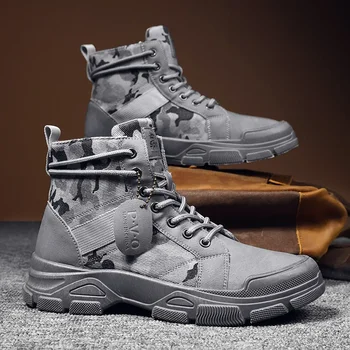 2024 весна Новые военные ботинки для мужчин Камуфляжные ботинки для пустыни Высокие кроссовки Нескользящая рабочая мужская обувь Buty Robocze 3